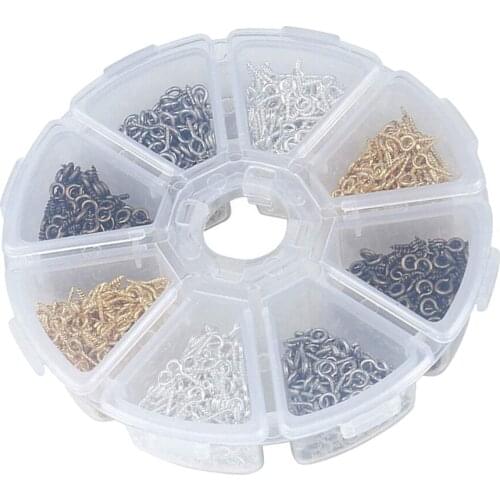 800pcs Bulk Mixed Size Eye Pins Eyepin Hooks Eyelets Screw Threaded Findings