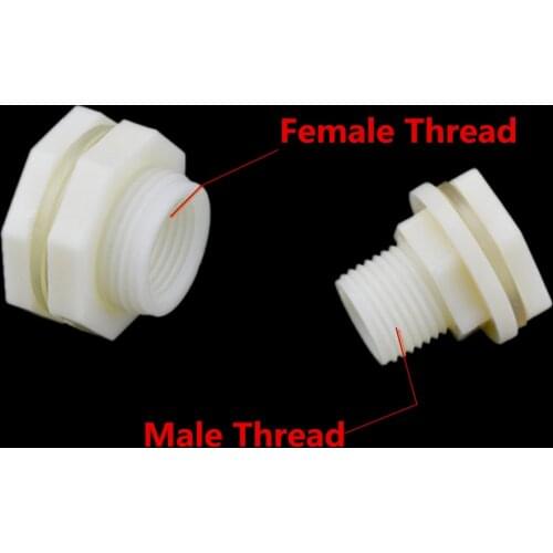 ABS 1/2" 3/4" 1" BSP Male Thread Thread/Female thread Water Tank Connector Plastic Pipe Fitting For Fish Tank Aquarium DIY