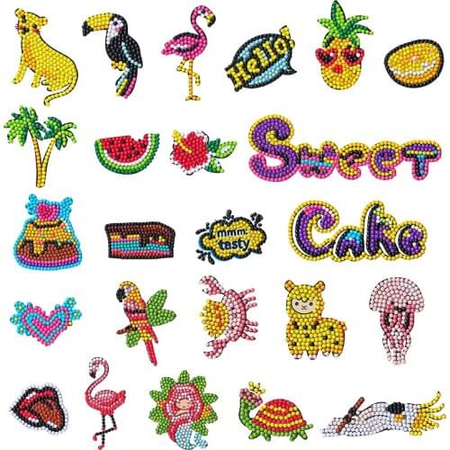 Butterfly Diamond Painting Stickers Cartoon Art Full Drill Diamond by Numbers Stickers Owl Kits Set For Kid 5D DIY Hand Crafts