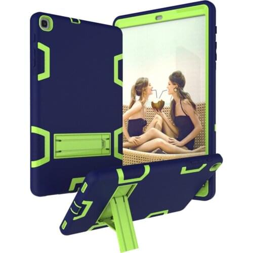 For Samsung Galaxy Tab A 10.1 2019 T510 SM-T510 SM-T515 Heavy Duty Hybrid Silicone Stand Rugged Armor Shockproof Hard Case Cover