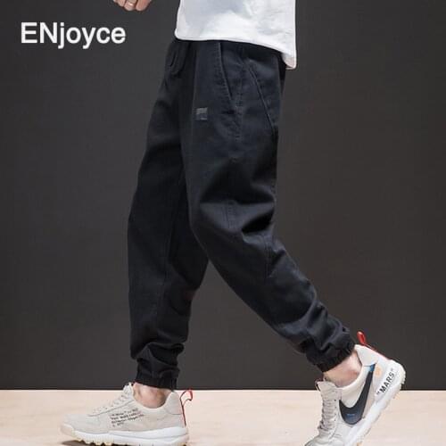 Retro Black Loose Jeans Mens Japan Style Washed Denim Pants Hip Hop Skateboarder Sweatpants Jeans Streetwear Biker Jean for Men