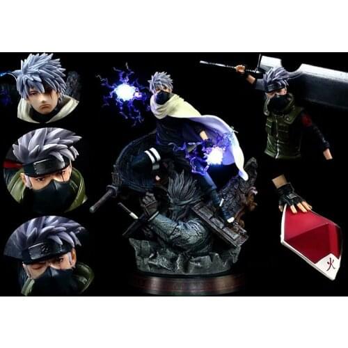 Naruto Figure Kakashi Model Toys GK Statue Luminous
