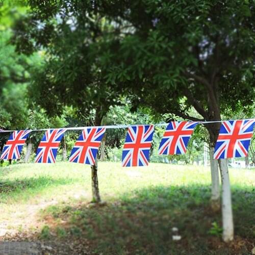 Union Jack Bunting Pendant Flags British Banner Fabric Flag Decoration For Birthday Wedding Party National Day Celebration Decor