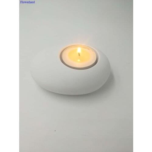 Concrete Pebble - Shaped DIY Candlestick Mold Food Grade Silicone Molds