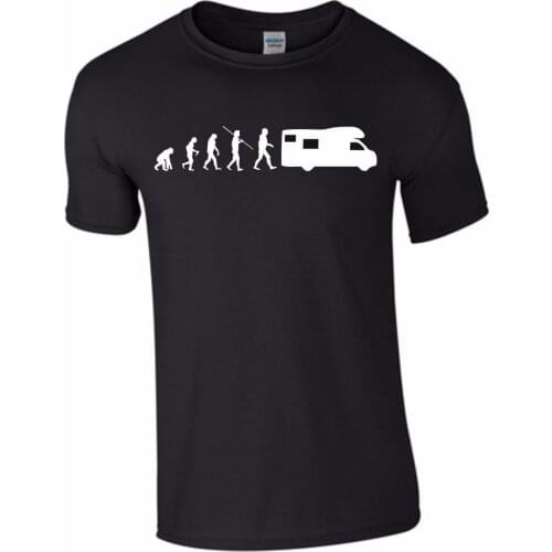 T Shirts for Men Cotton Hipster O-Neck Popular Tops Tees Evolution Camper Summer Style Short Sleeve Causal Fashion Shirt