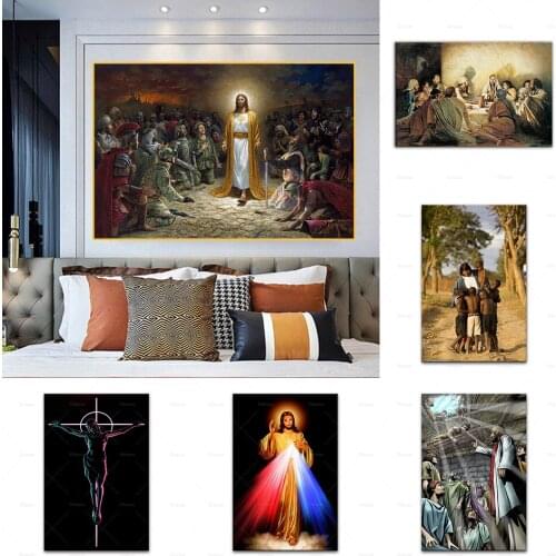 Christian Jesus Saves The World Wall Art Canvas Painting Figure Wall Art Prints Pictures For Church Living Room Home Decoration