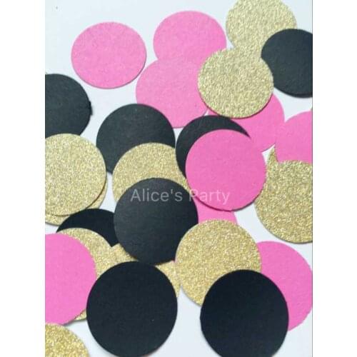 400pcs Black Gold Pink Circle Round Paper Confetti Wedding Table Confetti Bridal Baby shower Party Decorations Party Scatters