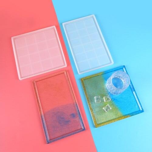 DIY Square Rectangular Mold Coaster Flexible Silicone Tray Mold Epoxy Resin Casting Molds Plaster Mold DIY Craft Tool