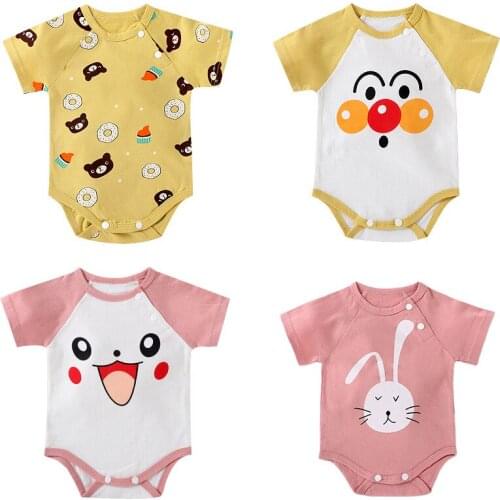 Summer Baby Girls Rompers Cartoon Print Baby Clothing Short Sleeve Cotton Infant Bodysuits Boy Jumpsuit Newborn Baby Clothes