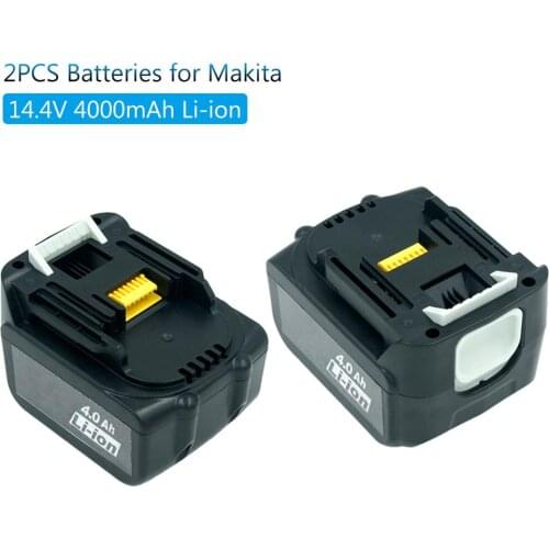 Daliopow 2 Pack 14.4V 4000mAh Lithium-Ion Rechargeable Battery for Makita BL1430 BL1440 BL1450 BL1460 TD140D BDA350 BDF451