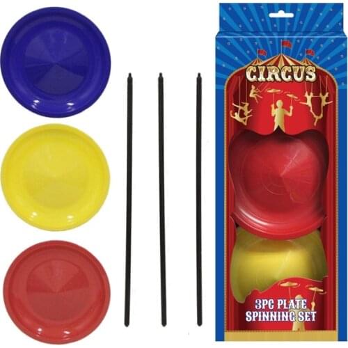 2x 3pc/set cirsus juggling spinning plate set body balance trainning multi person party activity games toys favors bag fillers