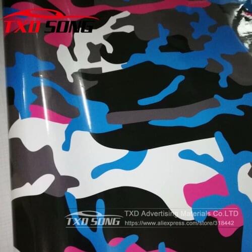 2019 New Arrival blue black white rose red grey Camouflage Vinyl Film Sticker Wrap Decal Camouflage vinyl BY Free Shipping