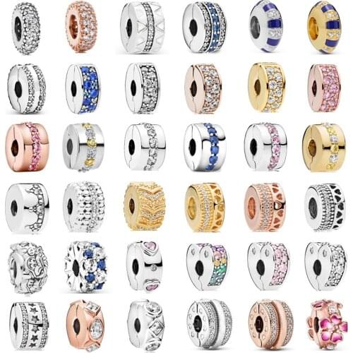 New fashion charm original diamond spacer beads suitable for original Pandora ladies bracelet jewelry gift