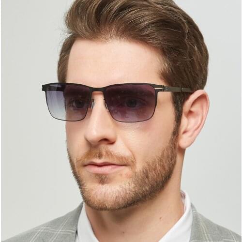 New Berlin Brand Designer Sunglasses Men Stainless Steel No Screw Sun Glasses with UV400 Protection Gradient Color Lenses