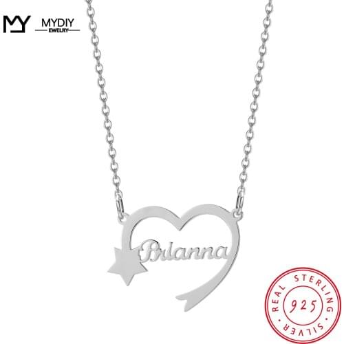 Custom Name Necklace 925 Sterling Silver Charms for Jewelry Personalised Naamketting Initial Necklace Cadenas Mujer