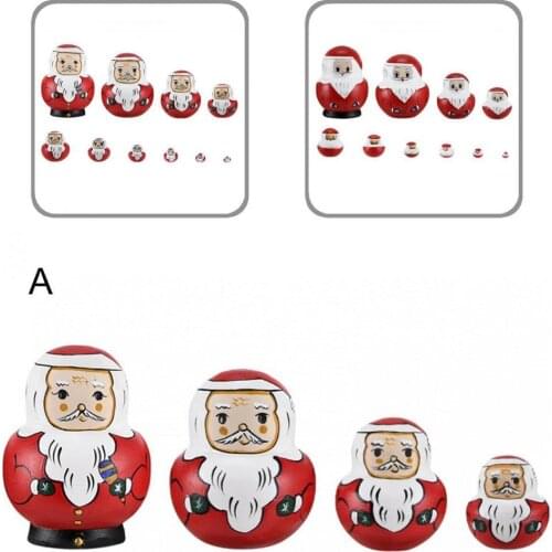 Good Craftsmanship 10Pcs/Set Premium Matryoshka Santa Claus Toys Eco-Friendly Matryoshka Toys Nice-looking for Decoration