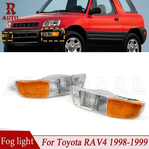 R-AUTO Left Right Car Front Bumper Fog Light Fog Lamp Assembly Car Styling Daytime Driving Lamp For Toyota RAV4 1998 1999