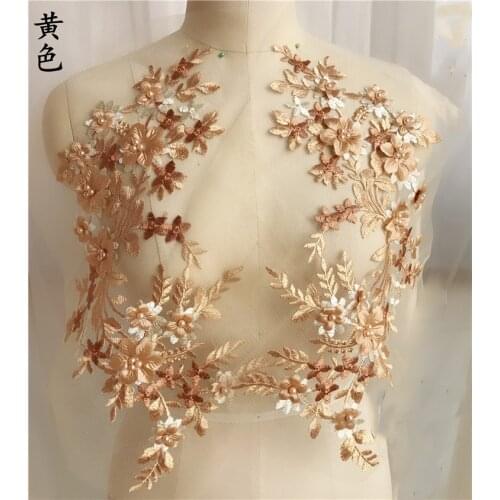 1pcs Multicolor Flowers Beaded Embroidery Patches For Evening Dress Sew On Applique Accessories Diy Clothing Decoration Patch