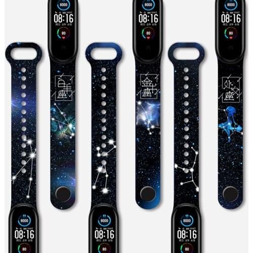 Strap For Xiaomi Mi Band 5 4 3 Silicone Replaceable Bracelet TPU Creative graffiti style Strap For Xiaomi Miband 5 MiBand6 Strap
