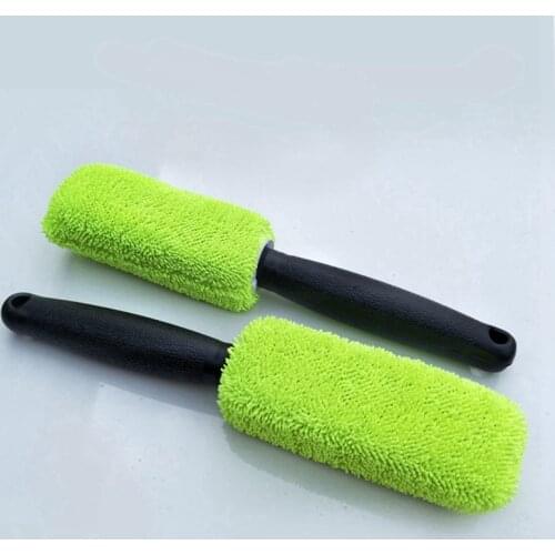 Microfiber Long Handle Tire Brush Car Cleaner Plating Wheel Hub Brush Car Wash Paint Care Auto Cleaning Tool Clay Cloth Towel