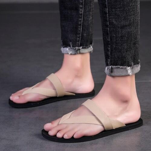 Flip Flops Men Sandals Summer slippers Shoes Casual Shoes Genuine Leather Beach Breathable Slides Men Brand Designer Flats 2020