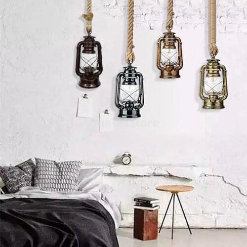 Glass Creative Chandelier Kerosene Design Hanging Lamp Children Bedroom Living Room Attic Study Vintage Style Art Chandelier