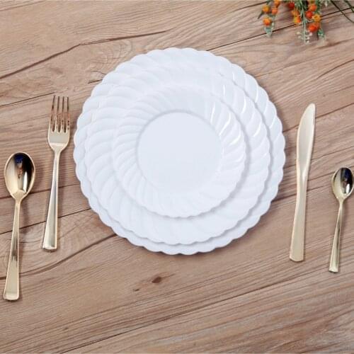 Disposable Plastic Thickened Dish Irregular Creative Western-style Environmental Protection Material Plate 6PCS