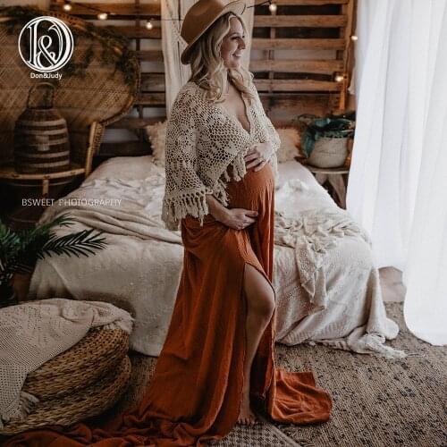 Don&Judy Vintage Maternity Dress for Photo Shoot Boho Cotton Pregnancy Dress Photography Baby Shower Dresses Women Clothes 2021