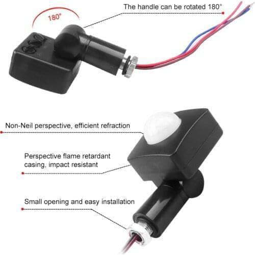 Waterproof Outdoor 85-265V IP65 Motion Sensor Adjustable PIR Switch 10/12mm Ultrathin LED Flood Light PIR Motion Sensor Detector