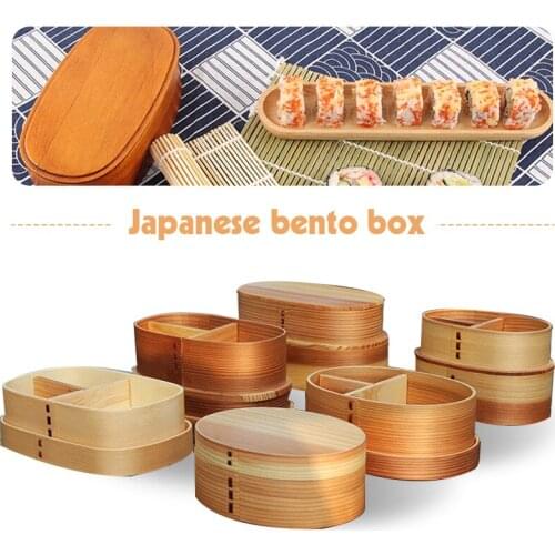 Japanese Bento Box Sushi Tableware Bowl Food Container Eco-friendly Wooden Lunch Box Picnic School Kid Office Worker Lunch Box