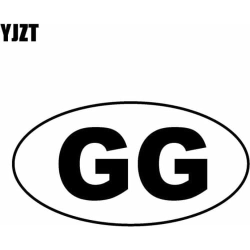 YJZT 14CM*7.4CM GG Guernsey Oval Country Code Vinyl Decal Car Sticker Black Silver C10-01715