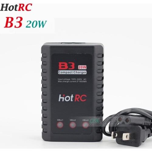 M./-HOTRC B3 20w LIPO Battery Charger B3 7.4v 11.1v Lipo Charger 2s 3s 3.7v LiPo Battery/2-3S 7.4 11.1V Balance Charger / B3 20W