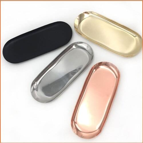 Golden tray simple Nordic tray jewelry storage tray desktop storageox snack tray