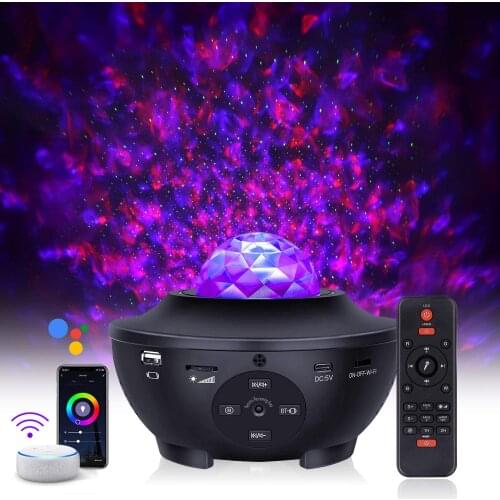 Star Projector Star Night Light LED Sky Galaxy With Remote Bluetooth Music Smart APP Work with Alexa Google Home for Baby Kid