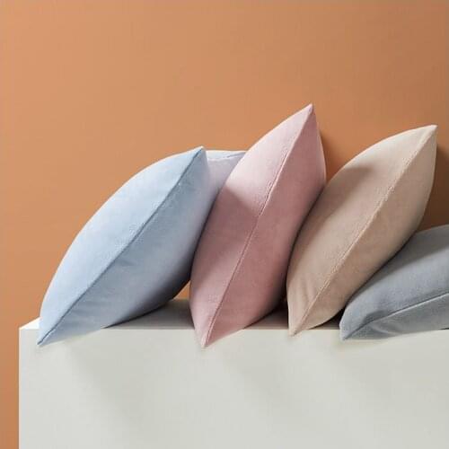 1Pair Blue Grey Pink Velvet Decorative Pillows Case Soft Velvet Rectangular Envelope type pillowcase Soft Pillow Cover