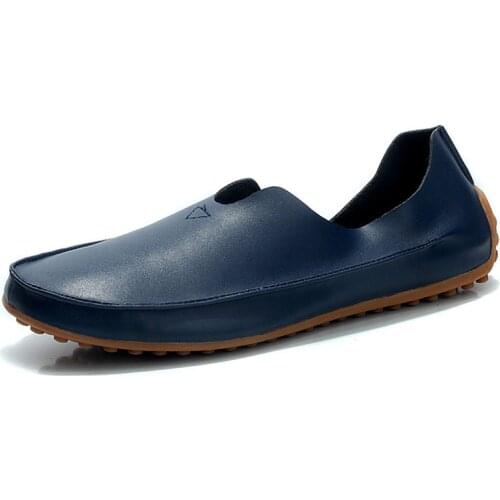 2021 Leather Loafers Men Casual Comfort Mens Shoes Light Breathable Moccasins Driving Shoes Mens Soft Unit Footwear Big Size