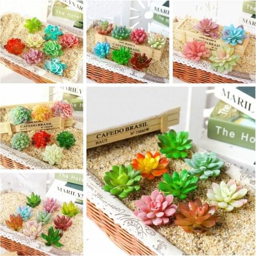 39Styles Artificial Flocking Succulent Plants Home Garden Living Room Balcony Ornament Wedding Party Christmas Decor Fake Plants