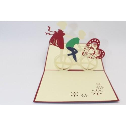 3D Laser Cut Handmade Sweet Bicycle Lover Paper Invitation Greeting Cards PostCard Wedding Valentines Day Propose Creative Gift