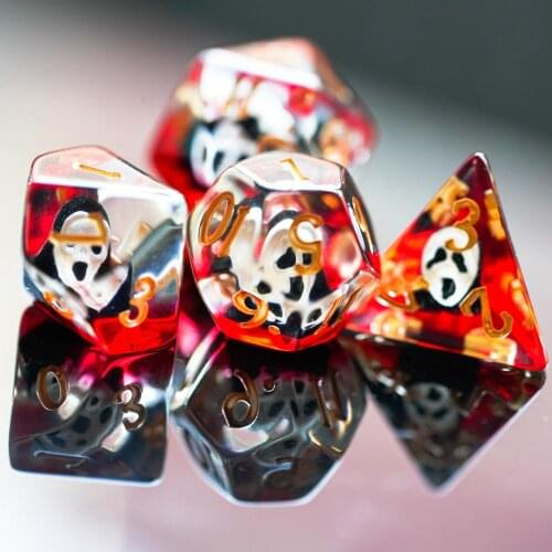 7Pcs/Set Ghost DND Dice D&D Dice D4 D6 D8 D10 D% D12 D20 Polyhedral Games Dice Set for Table Games MTG RPG Halloween Gift