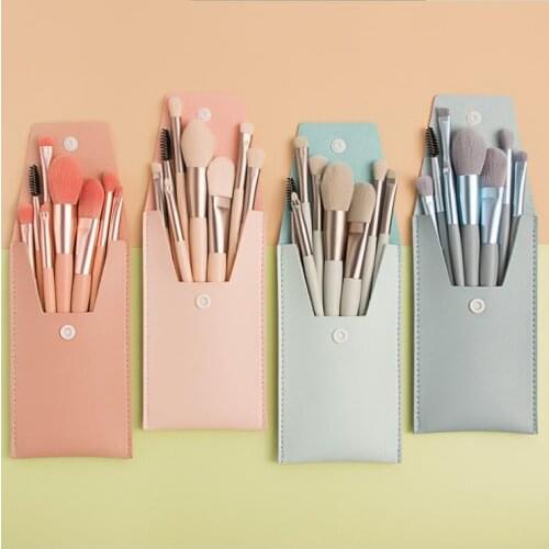 8 Pcs Mini Travel Portable Soft Makeup Brushes Set Eye Shadow Foundation Powder Eyelash Lip Concealer Blush Make Up Brush Set