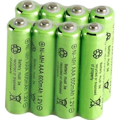 8psc/lot 1.2v 600mah AAA remote control toy rechargeable NI-MH rechargeable battery AAA 1.2V 600mAh free shipping
