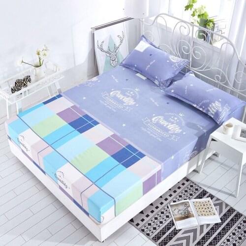 Promotion 1pcs 100% polyester solid bed mattress set with four corners and elastic tape sheets hot sale