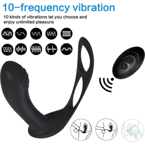 Remote Control Butt Plug Anal Vibrator Male Prostate Massage Vibrator Anal Plug Penis Ring Delay Ejaculation Sex Toy For Men Gay