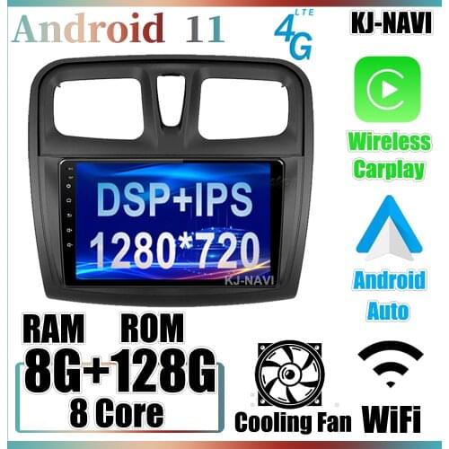 For Renault Logan 2 2012 - 2019 Sandero 2 2014 - 2019 Android 11.0 Car Radio Player Multimedia GPS Navigation 8-Core DSP
