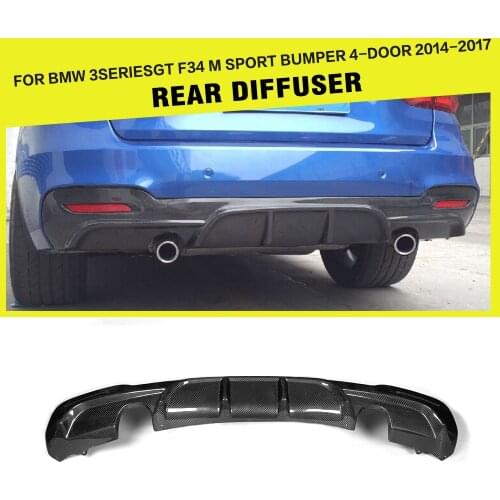Carbon Fiber / FRP Rear Bumper Diffuser Lip Spoiler for BMW 3Series F34 GT F34 320i 328i 335i M Sport Bumper 4-Door 2014 - 2017
