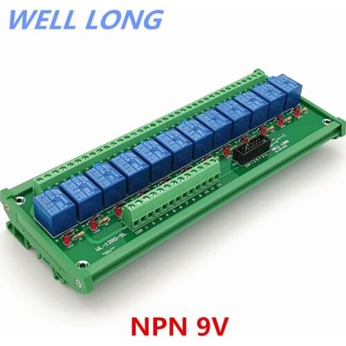 DIN Rail Mount 12 Channel NPN Type 9V 10A Power Relay Interface Module,SONGLE SRD-9VDC-SL-C Relay