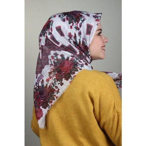 ERİPEK PATTERNED LINEN FLAMLI SCARF-DESEN-22-RENK-11