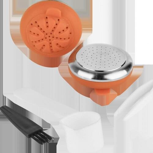 1 Set Coffee Filter Heat-resistant Reusable 304 Stainless Steel Refillable Silicone Capsule Strainer Kit for Kitchen