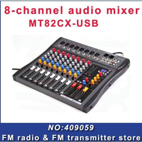 Fmuser MT82CX-USB professional digital audio Mixer stage 8-channel audio mixer with 3.5 mm stereo Free Shipping