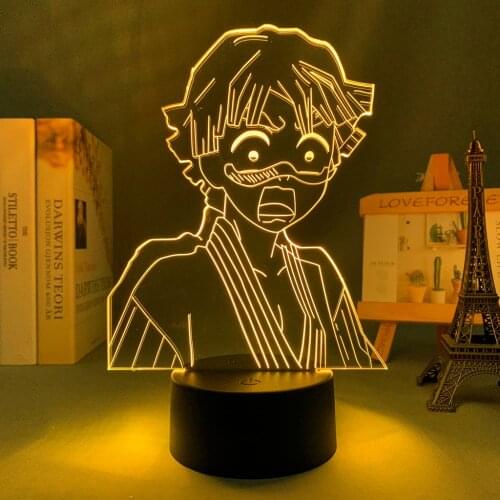 Kimetsu No Yaiba Anime Led Lamp Zenitsu Agatsuma for Room Decoration Table Lamp Bedside Manga Demon Slayer Led Night Light